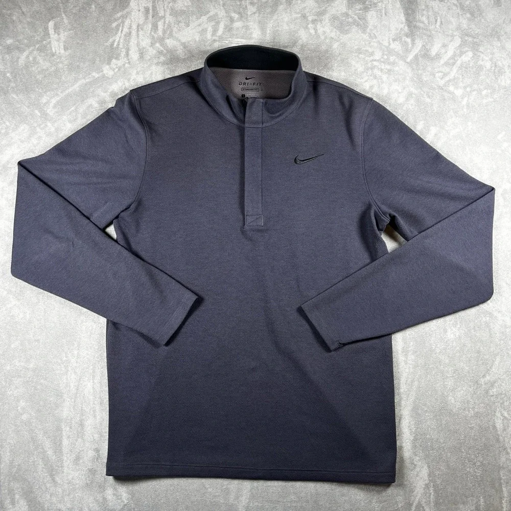 Nike Mens Dri-FIT Quarter Zip Pullover Charcoal Grey Small